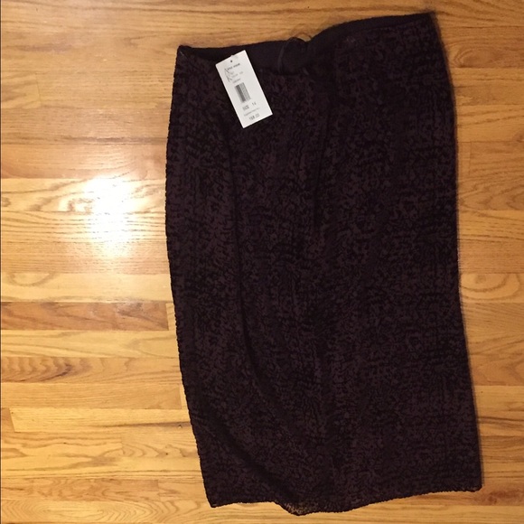 Anne Klein Dresses & Skirts - Anne Klein Rich Velvet Burnout Skirt Dark Purple 14 - NWT